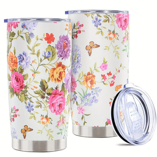Floral & Funny Quote Tumbler - 20oz Stainless Steel Insulated Cup with Double Wall Vacuum | Humorous Gift for Women, Best Friends & Family