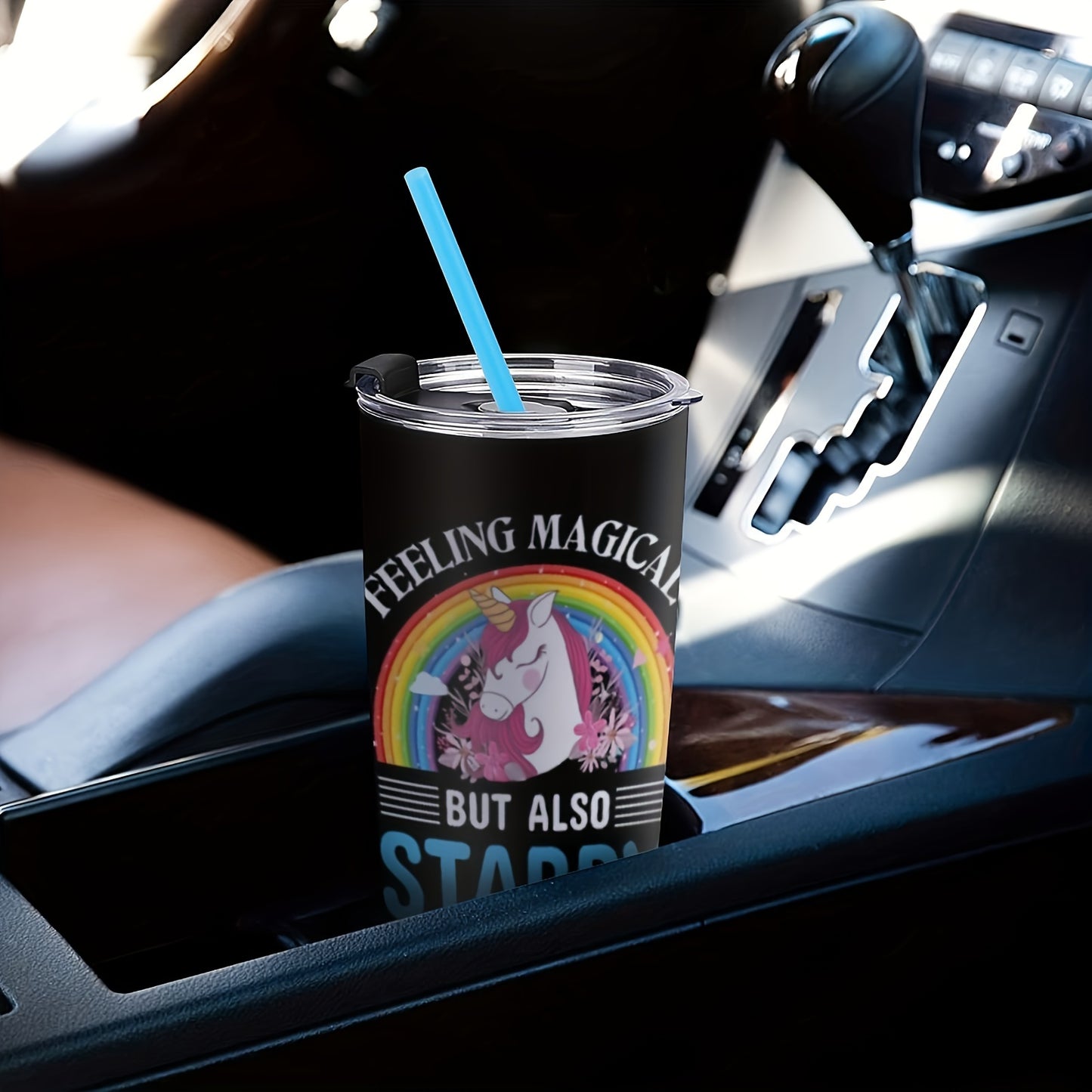 "Feeling Magical But Also Stabby" Tumbler 20oz - Funny Valentine's Day Coffee Mug | Vacuum Insulated Stainless Steel Travel Cup