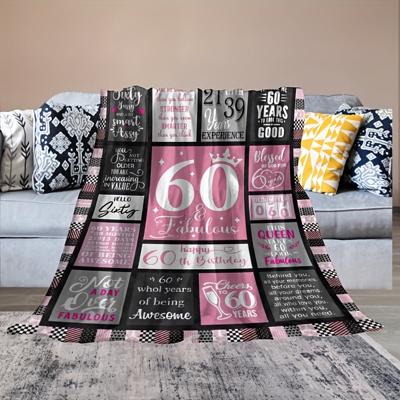 60th Birthday Gift for Women - Vintage Fantasy Digital Print Flannel Blanket, Traditional Style Luxe Throw Blankets