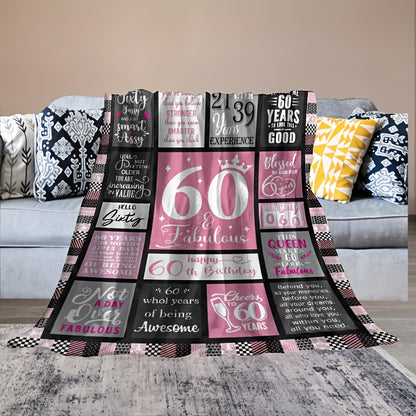60th Birthday Gift for Women - Vintage Fantasy Digital Print Flannel Blanket, Traditional Style Luxe Throw Blankets