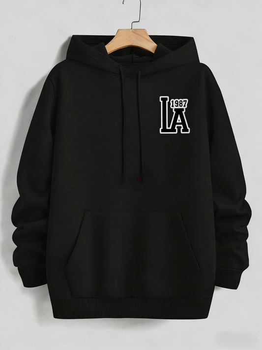 Men‘s Fashion Graphic Hoodie - American Style Pullover, Regular Fit Long Sleeve Hooded Sweatshirt for Casual Streetwear, Soft & Comfortable Hoodies