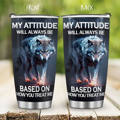 Wolf Tumbler 20oz - Insulated Stainless Steel Travel Mug for Men & Women | Wolf Lover's Gift, Valentines Day Present for Him & Her