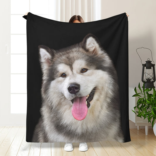 Personalized Alaskan Malamute Blanket - Custom Photo Print of Your Dog, Tear-Resistant & Durable, Ultimate Gift for Malamute Lovers & Owners