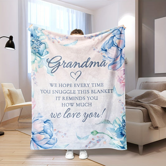 Cozy Blanket Gift for Grandma Perfect Birthday Present from Granddaughter & Grandson