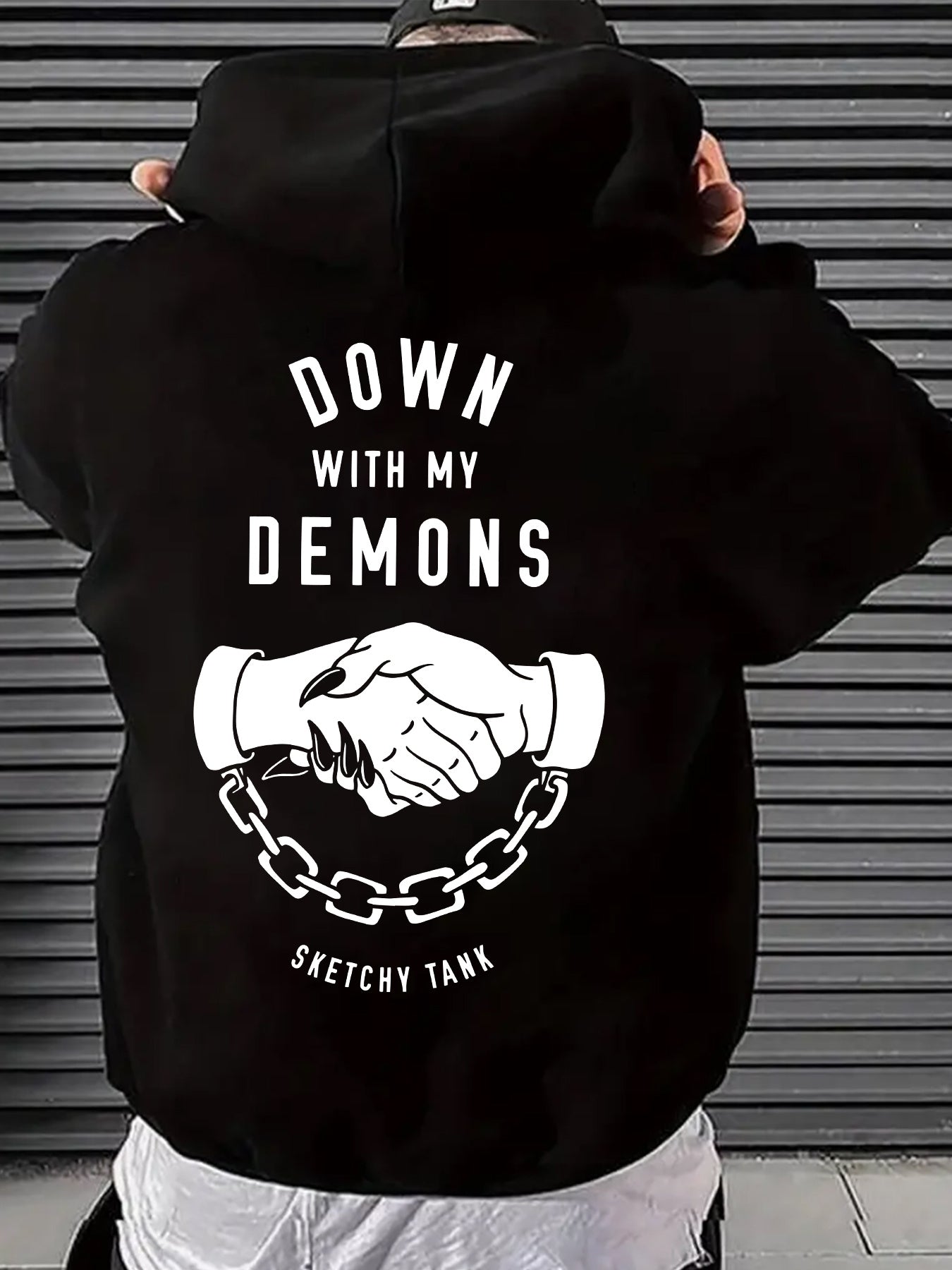 Men's Bold Letter Hoodie - Heavyweight Oversized Pullover for Cold Weather | Essential Winter Streetwear with Kangaroo Pocket