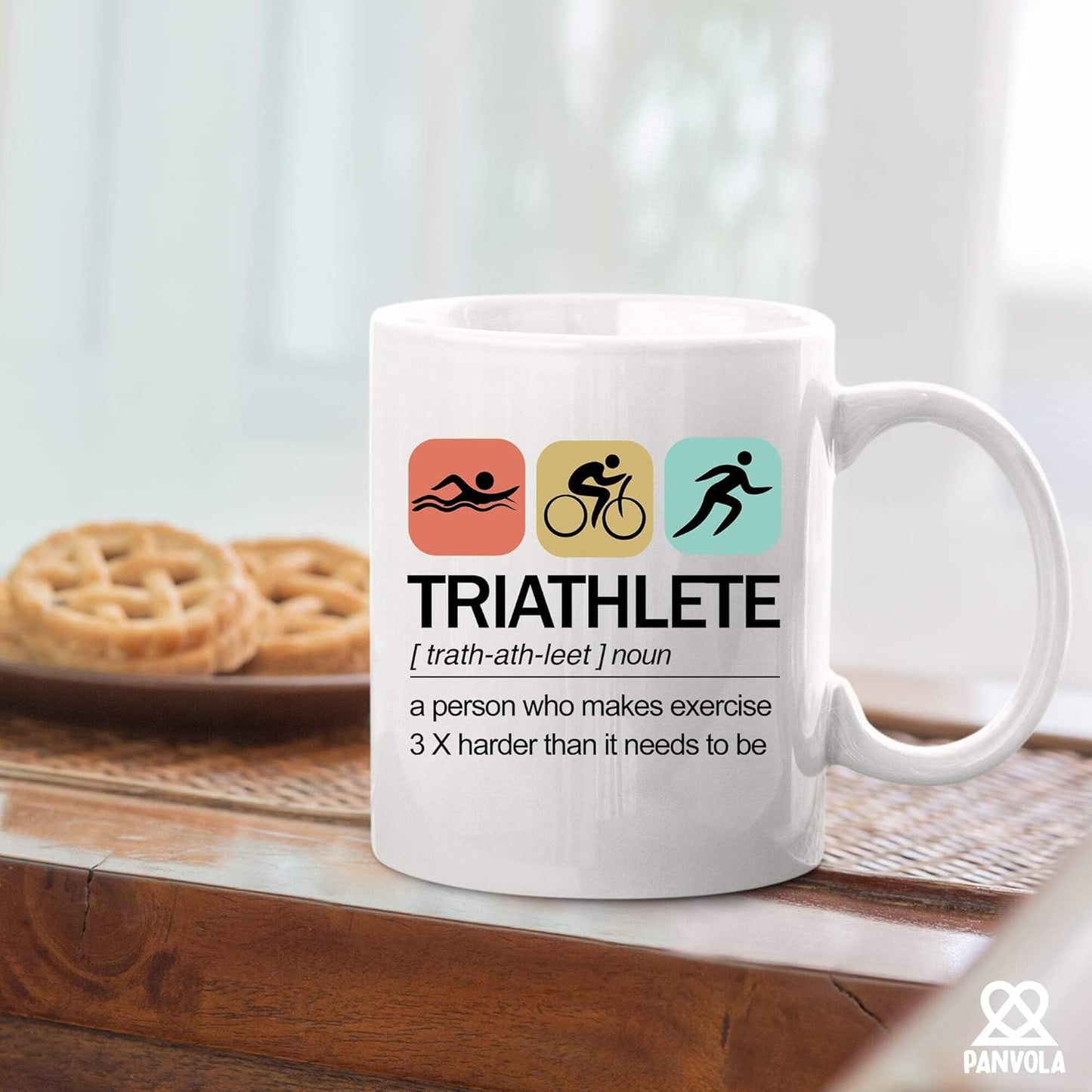 11oz Triathlon Spirit Mug - For the Swimmer, Biker, Runner, High-Quality Ceramic Drinkware for Training & Recovery