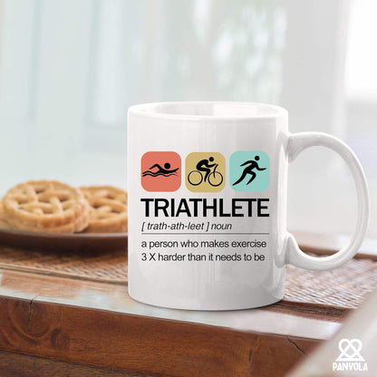 11oz Triathlon Spirit Mug - For the Swimmer, Biker, Runner, High-Quality Ceramic Drinkware for Training & Recovery