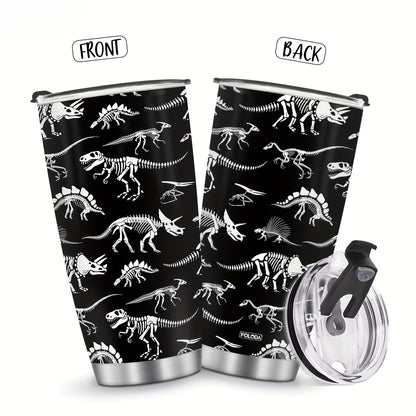 Dinosaur 20oz Insulated Tumbler with Lids, Double Wall Vacuum Stainless Steel Travel Mug - Gift for Dinosaur Enthusiasts