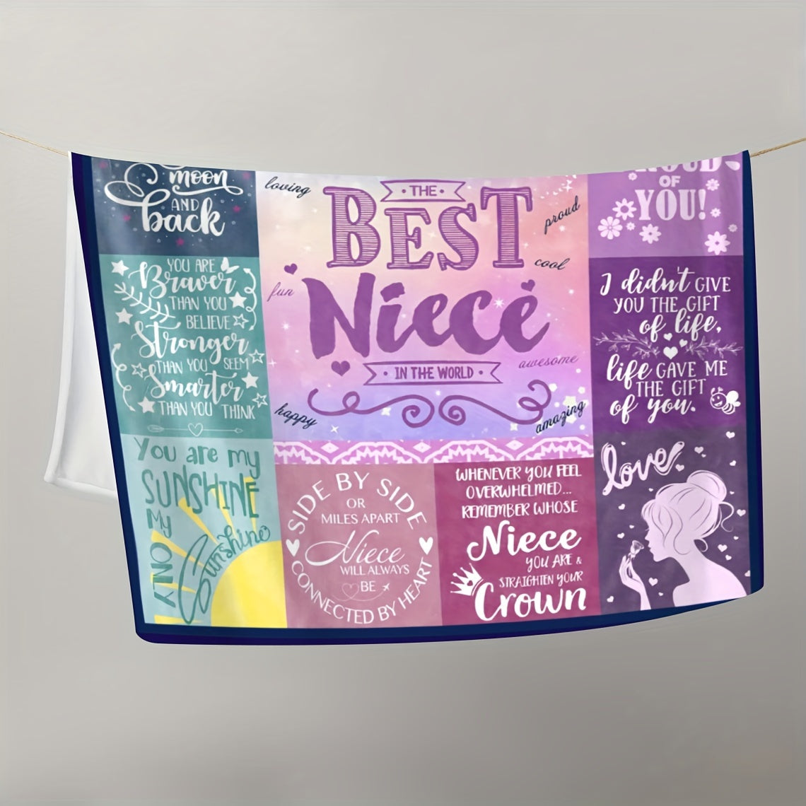 To My Dearest Niece - A Cozy Hug in Blanket Form | Soft Flannel Sofa Throw for Movie Nights, Perfect Birthday & Holiday Gift