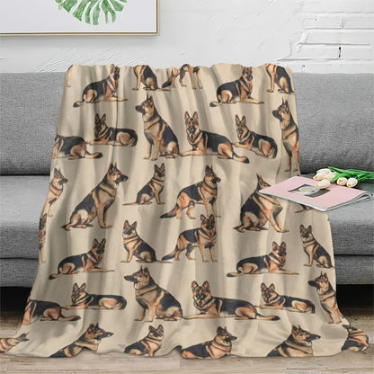 German Shepherd Lover‘s Flannel Throw | Plush Sofa & Bed Blanket with Exquisite Portrait