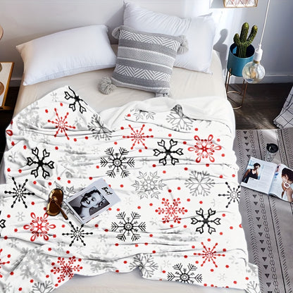 Modern White Minimalist Flannel Throw - Portable & Lightweight, All-Season Essential for Dorm Room, Office Desk, Sofa & Travel
