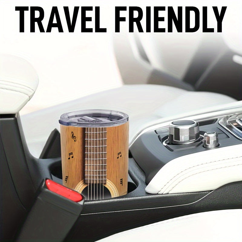 20oz Guitar Tumbler with Lid - Stainless Steel Travel Mug with Guitar Chord Chart Design | Double Wall Vacuum Insulated, Leakproof | Gift for Musicians