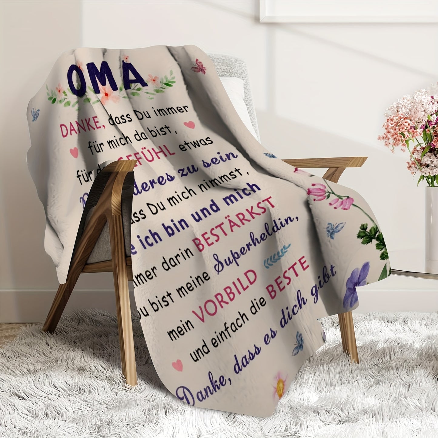 Love You Grandma - Cozy Flannel Sofa Blanket | The Perfect Heartfelt Gift for Her Birthday, Anniversary & Everyday Comfort
