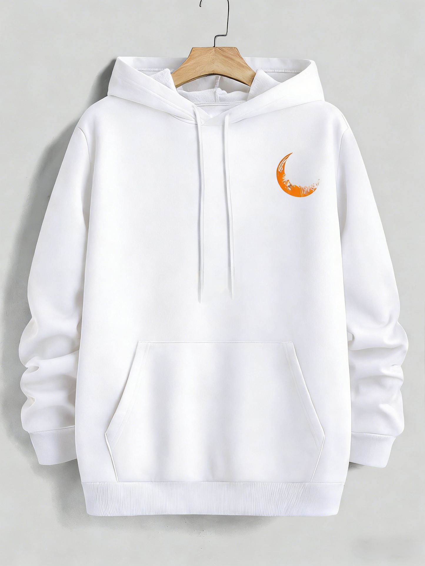 Men's Color Block Hoodie - Pink Orange Graphic Print, Streetwear Trend Casual Regular Fit Hooded Sweatshirt