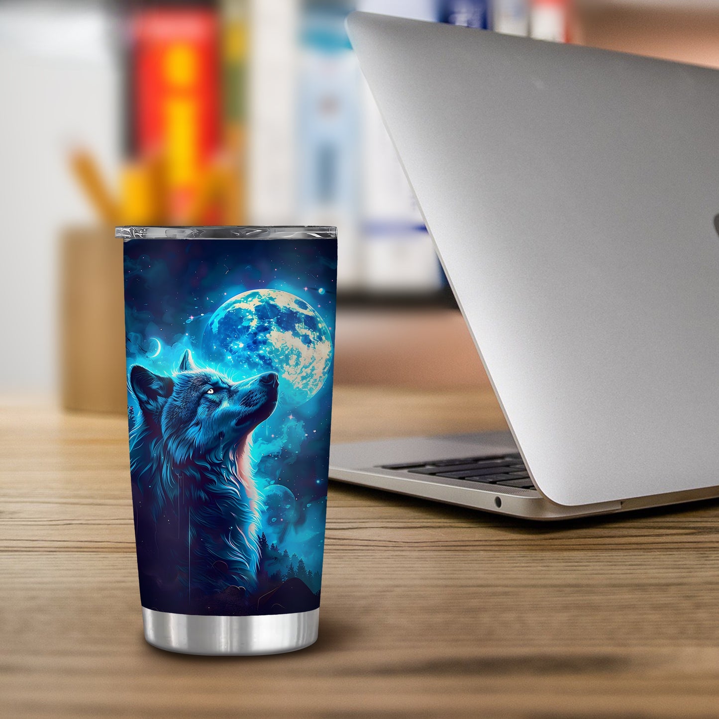 Alpha Spirit Tumbler - 20oz Premium Stainless Steel, Double Wall Insulated for Wolf Lovers, Symbol of Strength & Loyalty, Ultimate Gift for Him