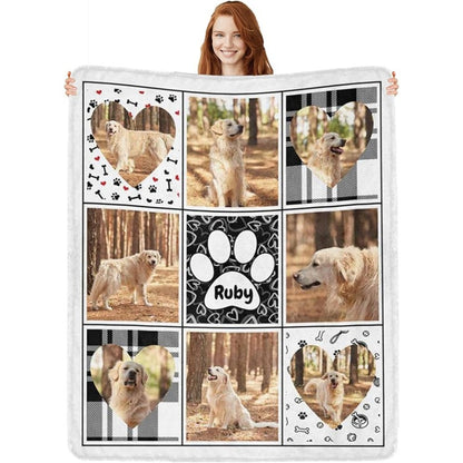 In Loving Memory Pet Blanket - Custom Photo Memorial for Beloved Dog, Soft Flannel Comfort Throw, Sympathy Gift for Pet Loss & Healing