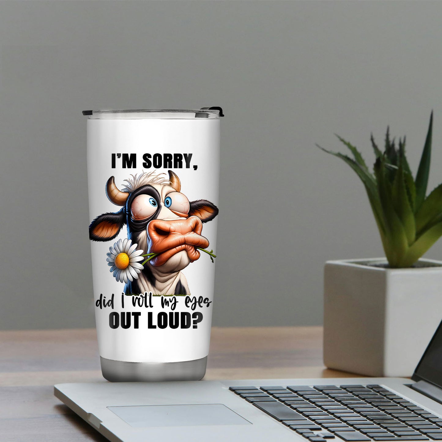 20oz Cow Print Stainless Steel Tumbler - Insulated Leakproof Travel Mug for Coffee & Tea | Unique Gift for Cow Lovers, Farm Enthusiasts & Dairy Farmers | Cute Farmhouse Aesthetic