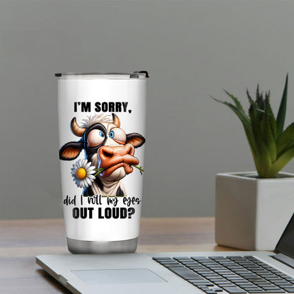 20oz Cow Print Stainless Steel Tumbler - Insulated Leakproof Travel Mug for Coffee & Tea | Unique Gift for Cow Lovers, Farm Enthusiasts & Dairy Farmers | Cute Farmhouse Aesthetic