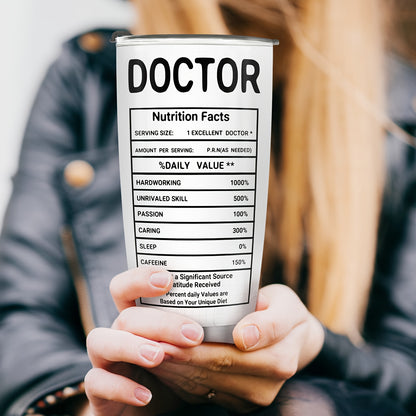 Doctor Gift Tumbler 20oz - Travel Coffee Mug for Men & Women | Appreciation, Graduation, Retirement Present for Doctor & Medical Student