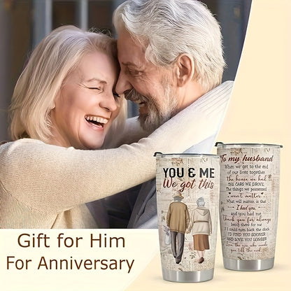"To My Husband" Tumbler 20oz - Valentine's & Anniversary Gift from Wife | Stainless Steel Insulated Cup with Heartfelt Design