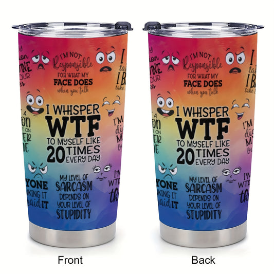 Slim Fit Car Cup Holder Tumbler - 20oz Sarcastic Skinny Stainless Steel Insulated Travel Mug, Leak-Proof Lid for Commute & Outdoor | Funny Gift for Friends, Coworkers