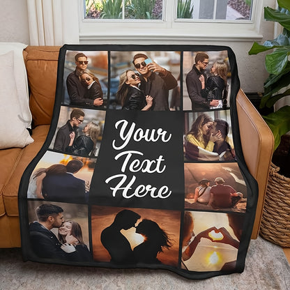 Premium Custom Photo Blanket - Machine Washable, Hypoallergenic Personalized Throw, Unique Home Decor Gift for Couples & Family