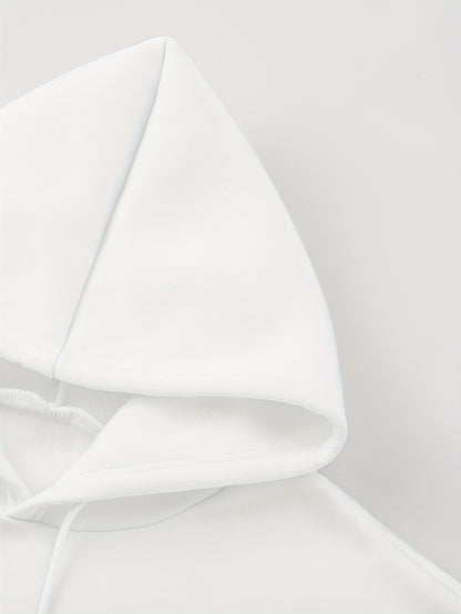 Men's Animal Silhouette Hoodie - Minimalist Print Pullover, Regular Fit Solid Color Hooded Sweatshirt, Essential Casual Long Sleeve
