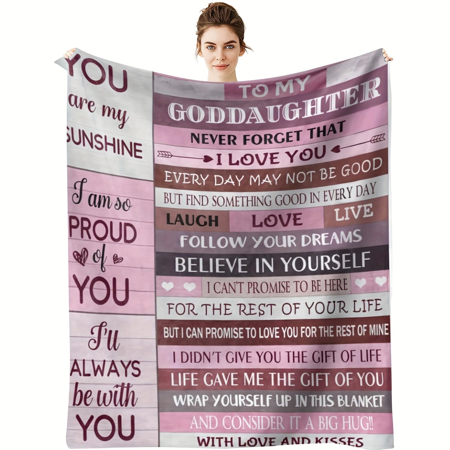 Personalized Flannel Blanket for Granddaughter - Custom Name Letter Print Throw | A Unique & Heartfelt Birthday, Christmas, or Welcome Gift