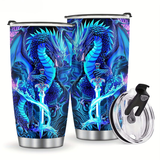 Dragon Tumbler 20oz - Stainless Steel Insulated Cup | Unique Gift for Dragon Lovers, Christmas, Valentine‘s, Father’s Day & Graduation