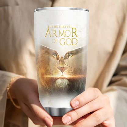 "Put On The Full Armor Of God" 20oz Tumbler - Ephesians 6 Bible Verse Gift for Pastor, Priest & Church Leaders | Stainless Steel Insulated Cup for Ministry