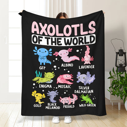 Black Cartoon Jellyfish Flannel Throw - Whimsical Deep Sea Creatures, Soft & Lightweight All-Season, Digital Art Print for Home, Dorm & Festival Gear