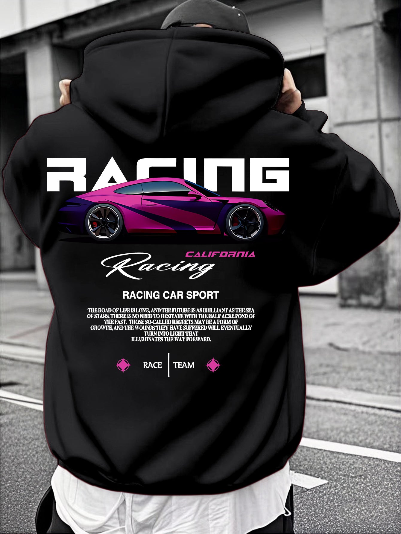2025 Trending Hoodie | Racing Movie Art, California Wave Streetwear Trend Hooded SweatshirtTop for Men