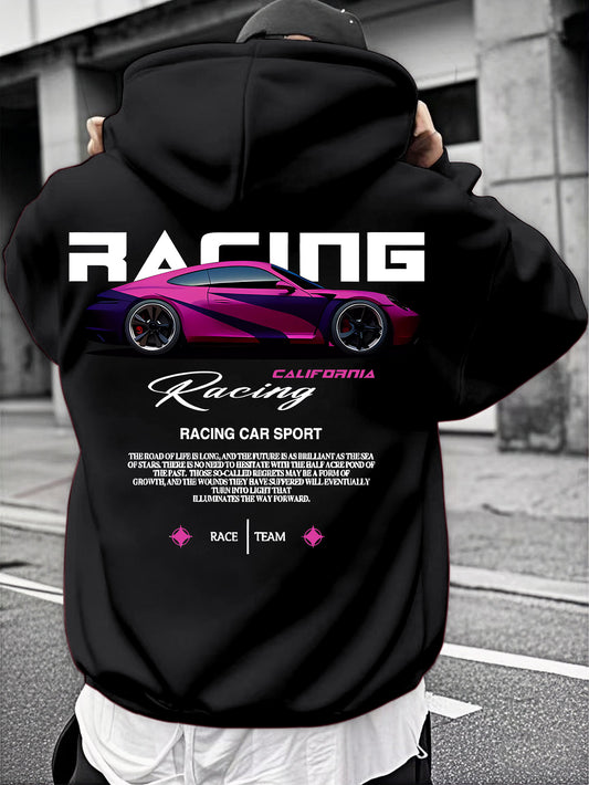 2025 Trending Hoodie | Racing Movie Art, California Wave Streetwear Trend Hooded SweatshirtTop for Men