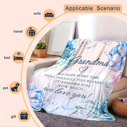 Cozy Blanket Gift for Grandma Perfect Birthday Present from Granddaughter & Grandson