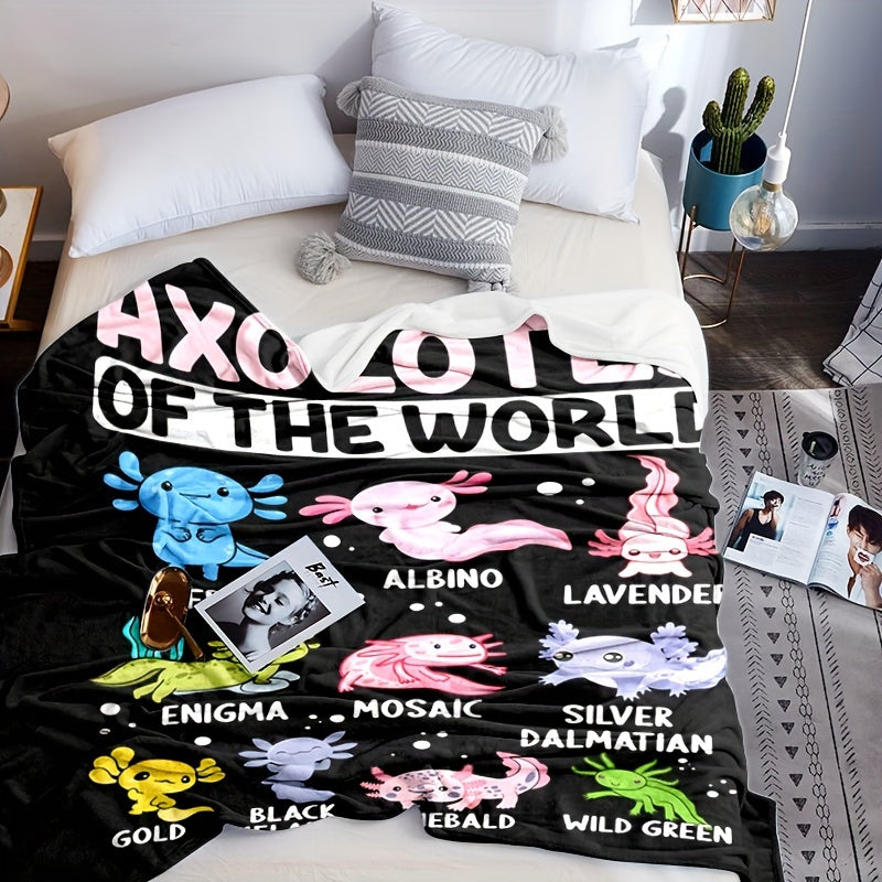 Black Cartoon Jellyfish Flannel Throw - Whimsical Deep Sea Creatures, Soft & Lightweight All-Season, Digital Art Print for Home, Dorm & Festival Gear