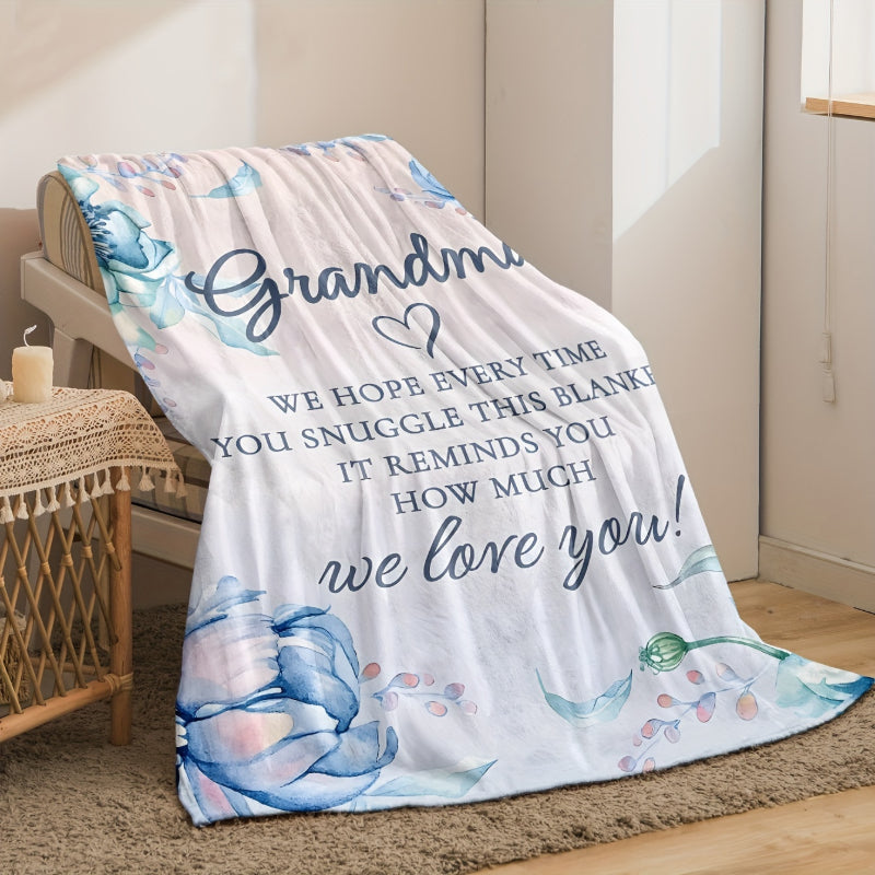 Cozy Blanket Gift for Grandma Perfect Birthday Present from Granddaughter & Grandson