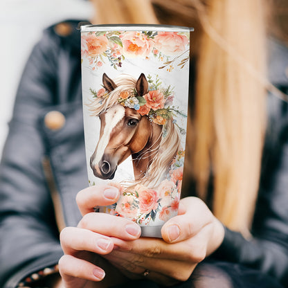 Just a Girl Who Loves Horses Tumbler - 20oz Stainless Steel Insulated Cup, Equestrian Gift for Women & Girls | Leak Proof, No Electricity Needed | Christmas, Birthday, Valentines Gift