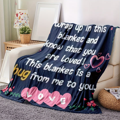 Pink Heart Print Throw Blanket - All-Season Cozy & Lightweight, Multi-Use for Couch, Camping, Dorm, Sweet Gift for Friends, Galentine's Day