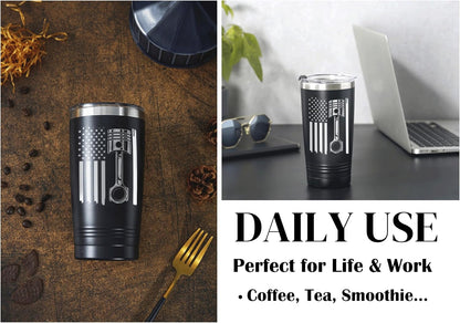 Premium Car Enthusiast Tumbler – 20oz Vacuum Insulated Stainless Steel with Lid & Straw, Engineered for the Road