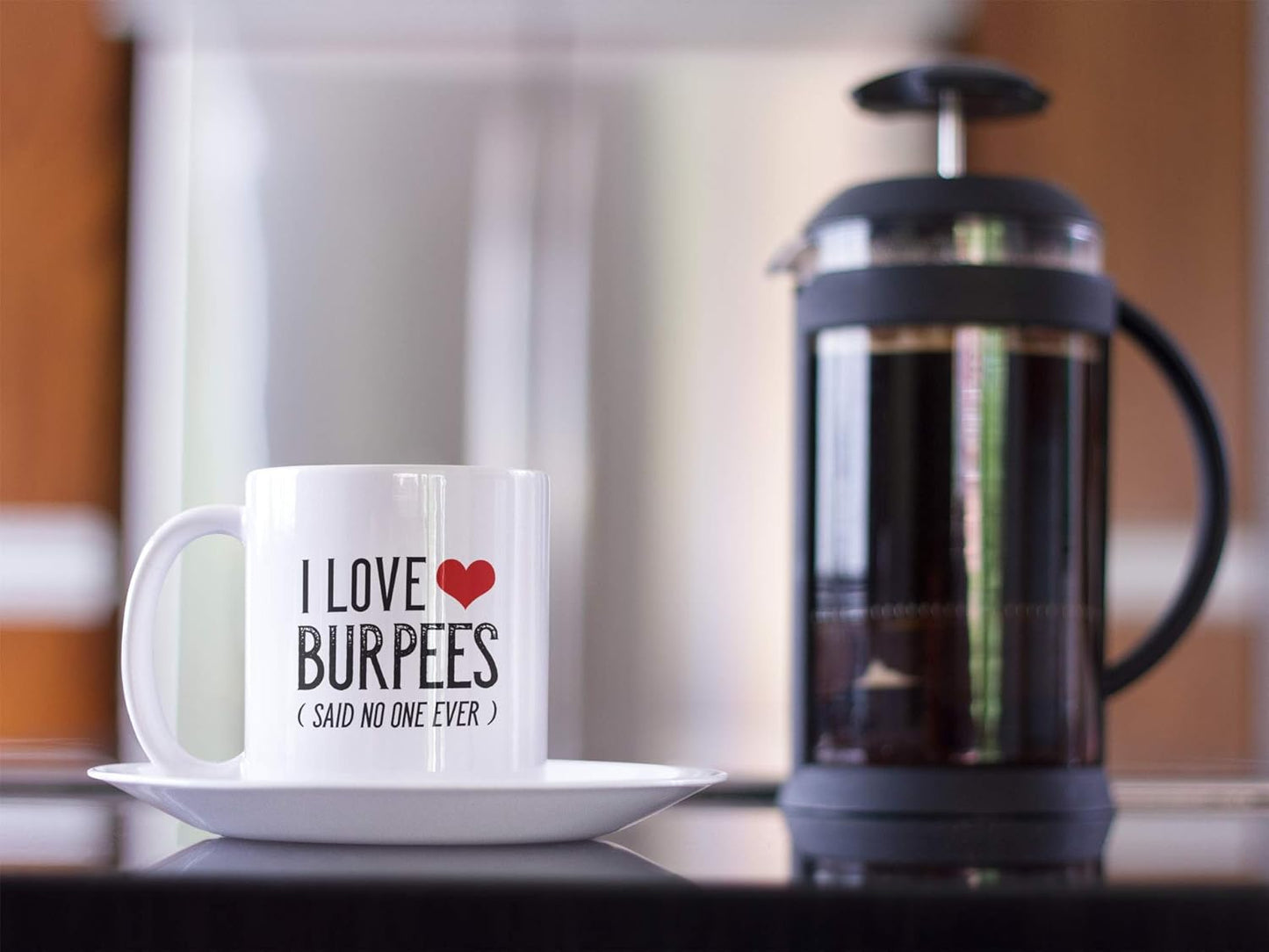 Casitika "I Love Burpees" 11 oz Workout Coffee Mug - Funny Gym Cup for Women & Men, Exercise Lovers