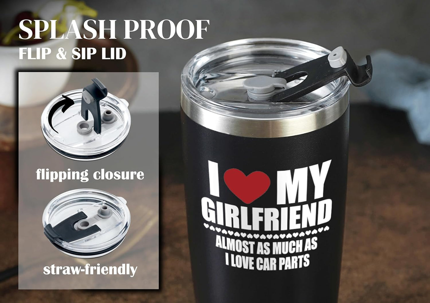 Premium Car Enthusiast Tumbler - 20oz Vacuum Insulated Stainless Steel Travel Mug, Leakproof with Straw, Top-Tier Gift for Car Guys, Mechanics, Auto Lovers