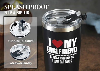 Premium Car Enthusiast Tumbler - 20oz Vacuum Insulated Stainless Steel Travel Mug, Leakproof with Straw, Top-Tier Gift for Car Guys, Mechanics, Auto Lovers