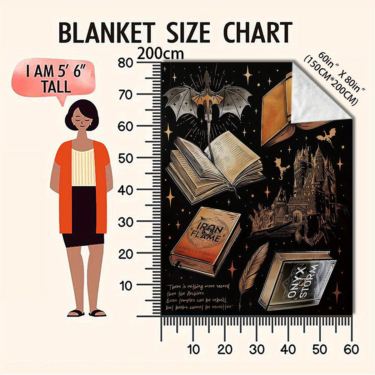 Fantasy Literature Flannel Blanket - Ultra-Soft & Skin-Friendly, All-Season Cozy Throw Blankets, Perfect Gift for Book Lovers