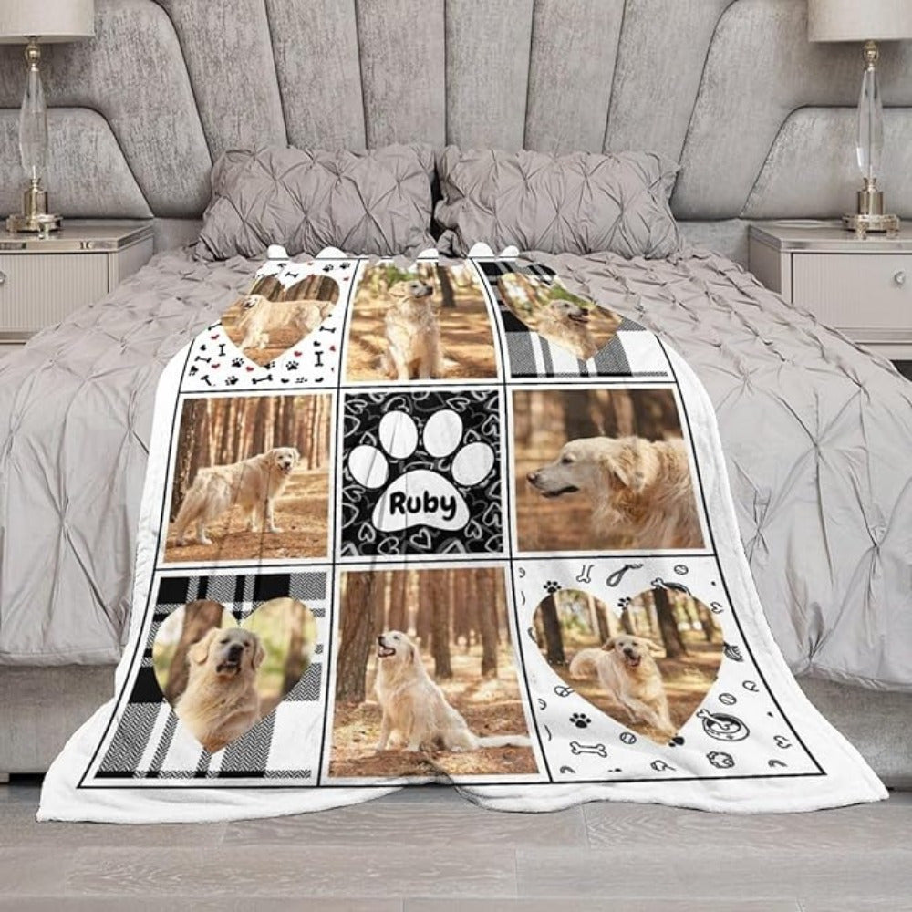 In Loving Memory Pet Blanket - Custom Photo Memorial for Beloved Dog, Soft Flannel Comfort Throw, Sympathy Gift for Pet Loss & Healing