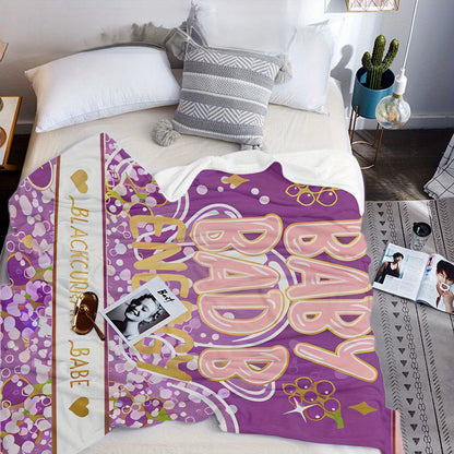 Purple Envelope Thanksgiving Throw - "Thankful for You" Design on Soft Flannel, Cozy Holiday Gift for Friends, Family & Hosts, Birthday Present Idea