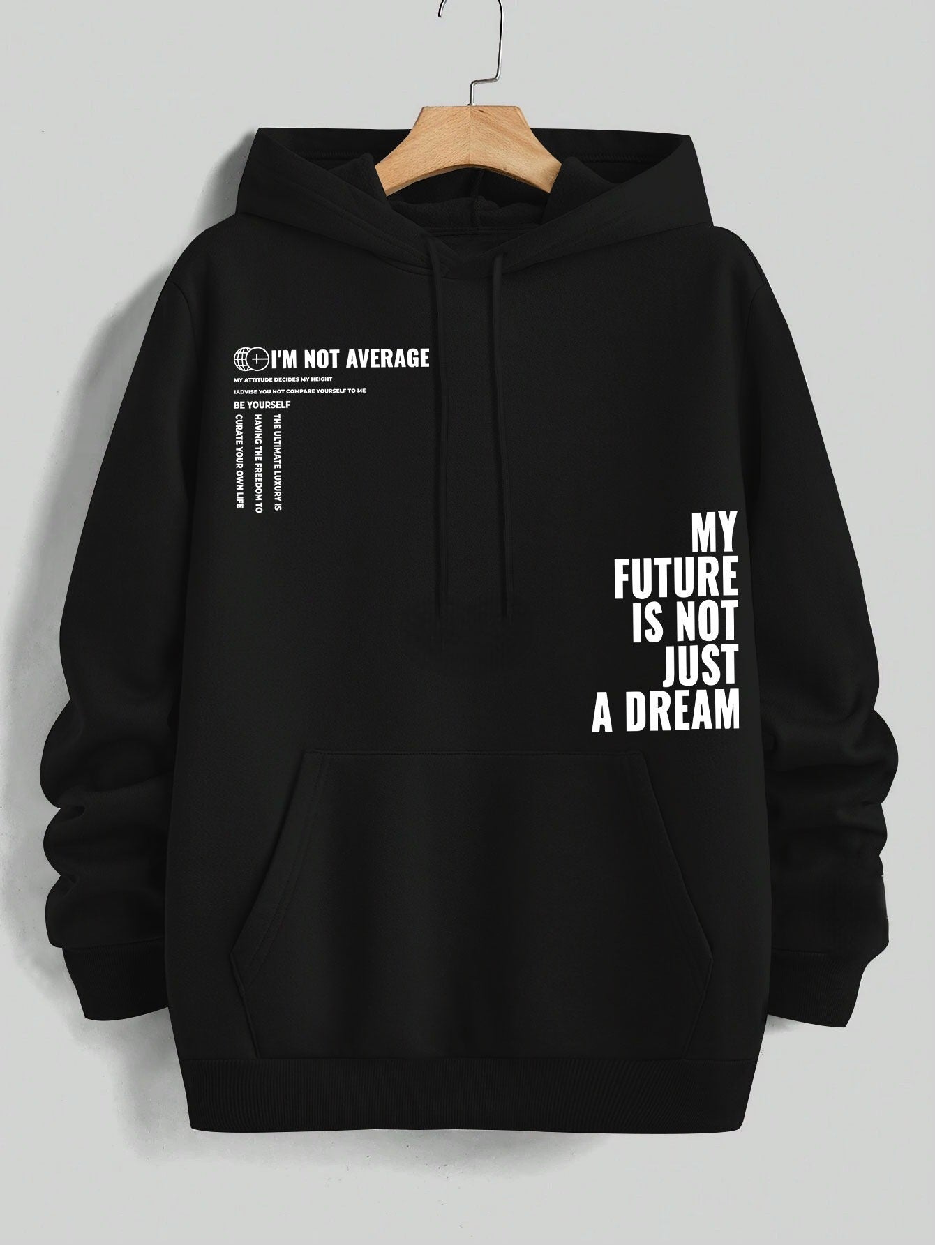 Men's Pattern Print Hoodie - Graphic Design Pullover, Regular Fit Solid Color Hooded Sweatshirt, Comfortable Casual Everyday Wear