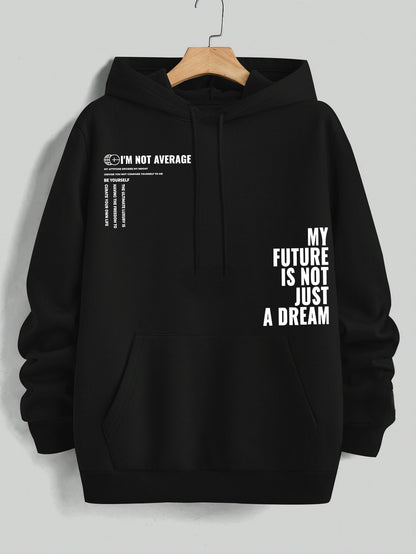 Men's Pattern Print Hoodie - Graphic Design Pullover, Regular Fit Solid Color Hooded Sweatshirt, Comfortable Casual Everyday Wear