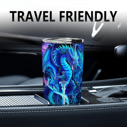 Dragon Tumbler 20oz - Stainless Steel Insulated Cup | Unique Gift for Dragon Lovers, Christmas, Valentine‘s, Father’s Day & Graduation
