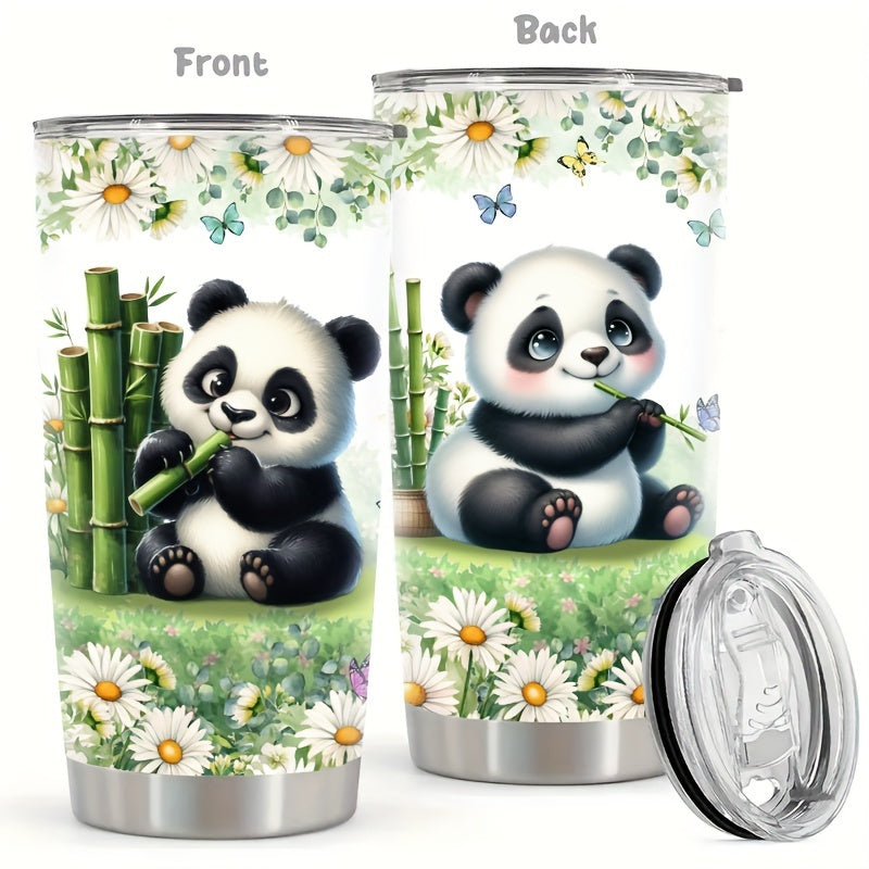 Mother's Day Gifts for Women - Cute Panda with Flowers & Butterfly Tumbler, 20oz Stainless Steel Insulated Cup, Keeps Hot/Cold | Gift for Her, Daughter, Sister, Girlfriend, Mom