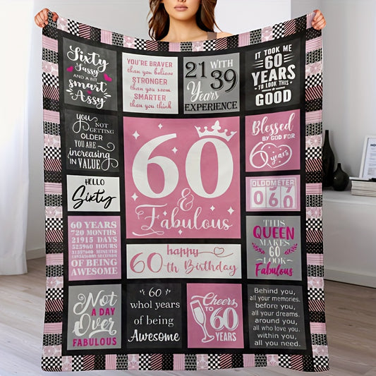 60th Birthday Gift for Women - Vintage Fantasy Digital Print Flannel Blanket, Traditional Style Luxe Throw Blankets